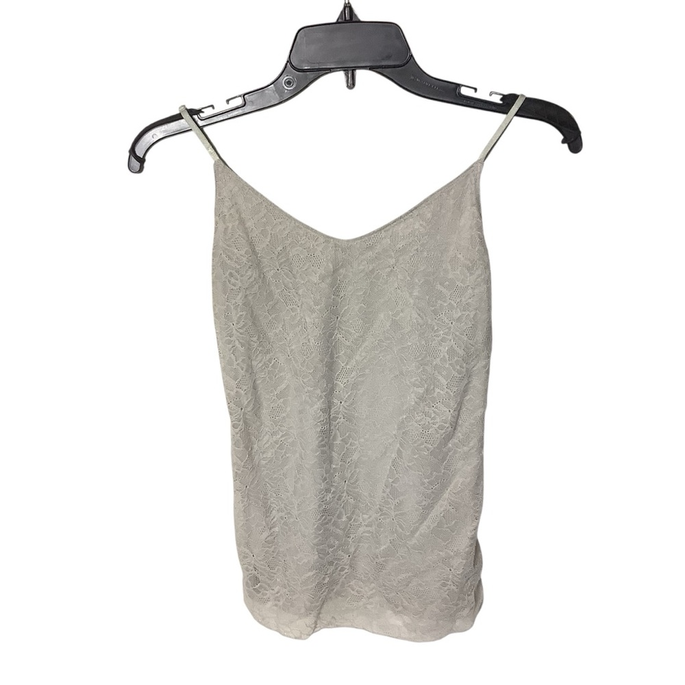 Small Streytchy Banana Republic Gray Fitted Lace Camisole Top